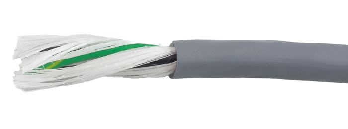 Alpha Wire Ecogen Ecoflex PUR Control Cable, 3 Cores, 0.5 mm², ECO, Unscreened, 30m, Grey PUR Sheath, 20 AWG