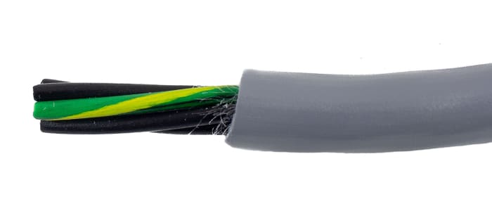Câble de commande Alpha Wire Ecogen Ecoflex PUR 600 V, 5 x 0,5 mm², 20 AWG, gaine en PUR, Gris, 30m