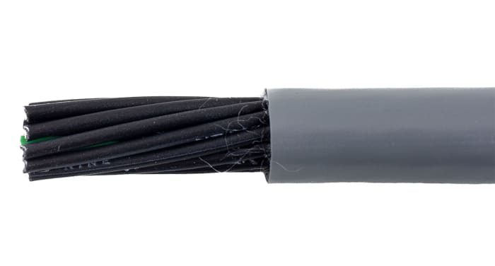 Alpha Wire Ecogen Ecoflex PUR Control Cable, 18 Cores, 0.5 mm² 20 AWG, Unscreened, 30 m, Grey Modified Polyphenylene