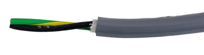 Câble de commande Alpha Wire Ecogen Ecoflex PUR 600 V, 2 x 1,33 mm², 16 AWG, gaine en PUR, Gris, 30m