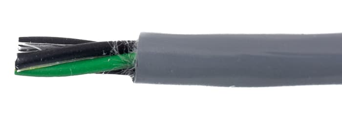 Alpha Wire Ecogen Ecoflex PUR Control Cable, 4 Cores, 2 mm², ECO, Unscreened, 30m, Grey PUR Sheath, 14 AWG