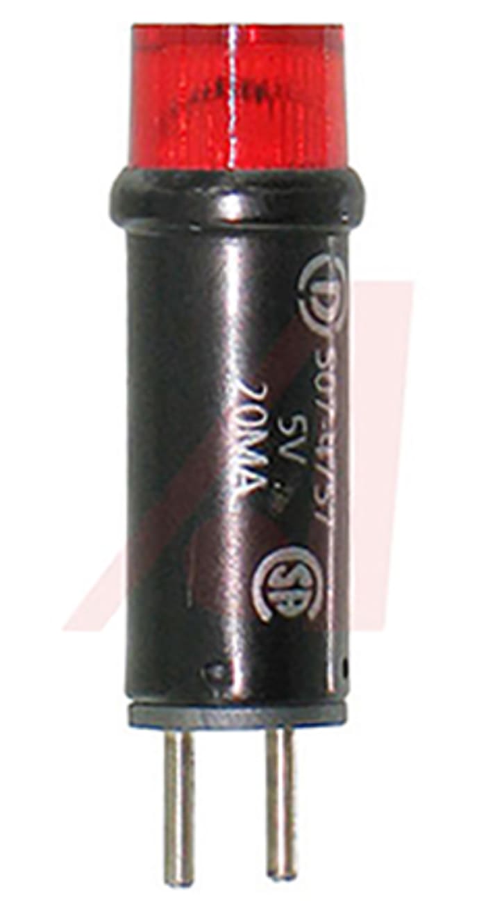 Dialight Red Indicator, 5V, 9.53mm Mounting Hole Size