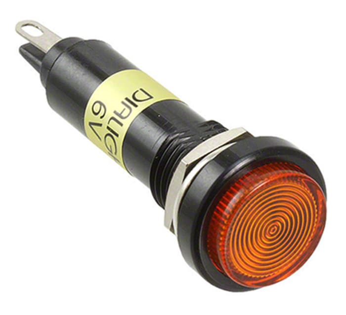 Dialight Yellow Panel LED, 6V dc, 10.3mm Mounting Hole Size