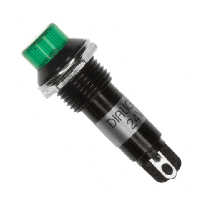 Dialight Green Panel LED, 24V dc, 12.5mm Mounting Hole Size