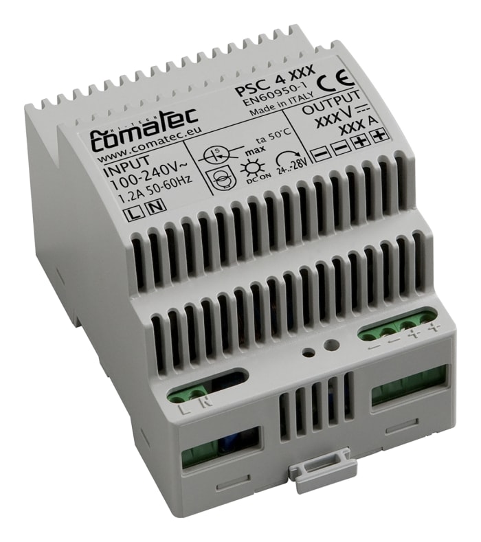 Comatec PSC DIN Rail Power Supply, 230V ac ac Input, 24V dc dc Output, 2.5A Output, 60W