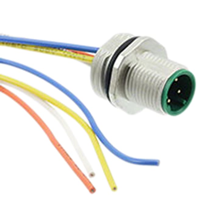 TE Connectivity Connector, 4 Contacts, Panel Mount, Socket, Male, IP68