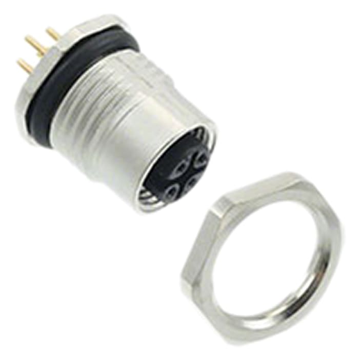 TE Connectivity Connector, 4 Contacts, PCB Mount, Socket, Female, IP68