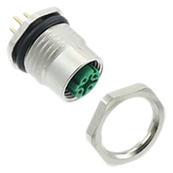 TE Connectivity Connector, 5 Contacts, PCB Mount, Socket, Female, IP67
