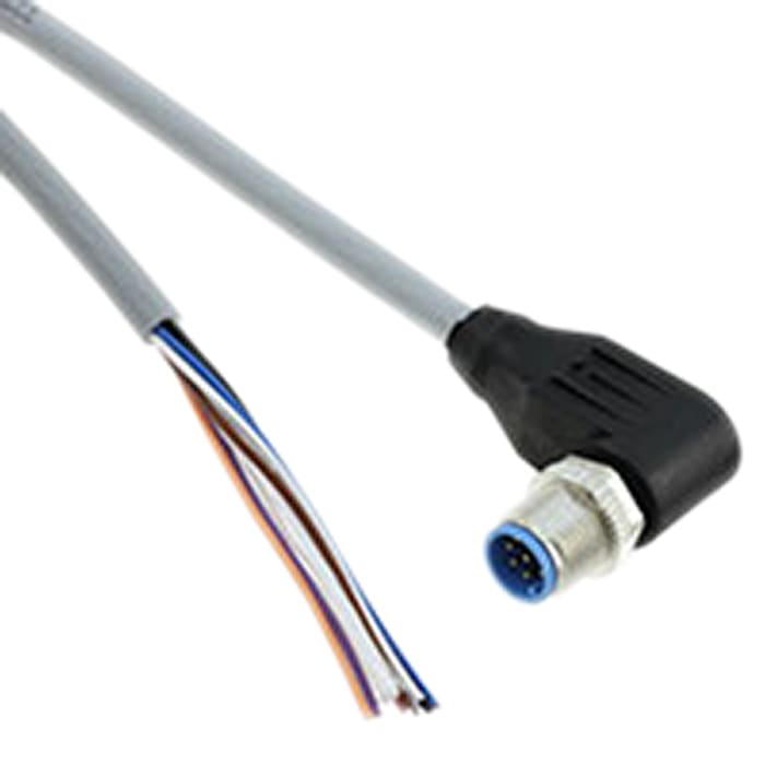 Cable Assembly with an 8 Pole Right Angle M12 Plug and an Unterminated End Pack of 2 Cable Assembly with an 8 Pole Right Angle M12 Plug and an Unterminated End Pack of 2