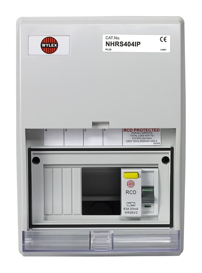 Wylex 4 Way Polycarbonate Isolator Switch, 30mA, IP55 NH