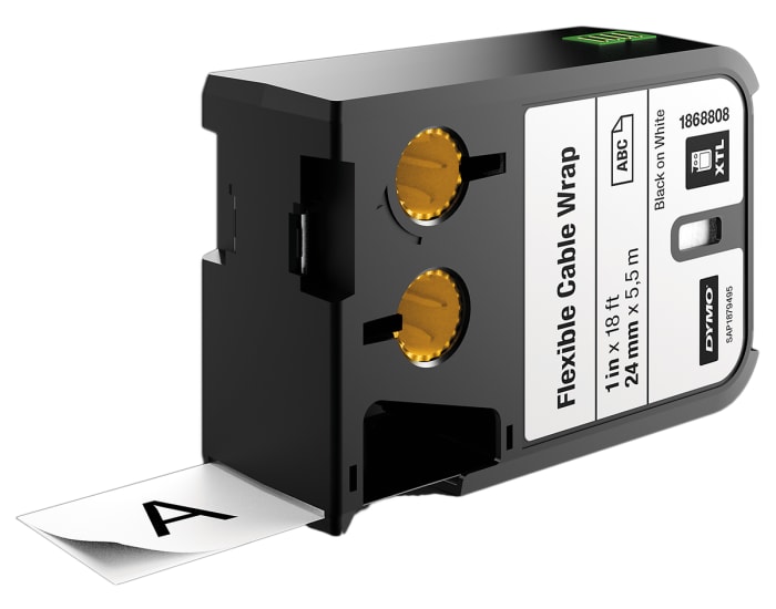 Dymo XTL Black on White Label Printer Tape, 5.5 m Length, 24 mm Width