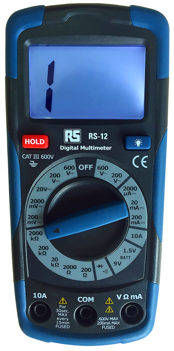 RS PRO Handheld LCD Digital Multimeter, 10A dc Max, 600V ac Max