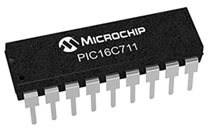 Microcontrolador Microchip PIC16C711-04I/P, núcleo PIC de 8bit, RAM 68 B, 20MHZ, PDIP de 18 pines