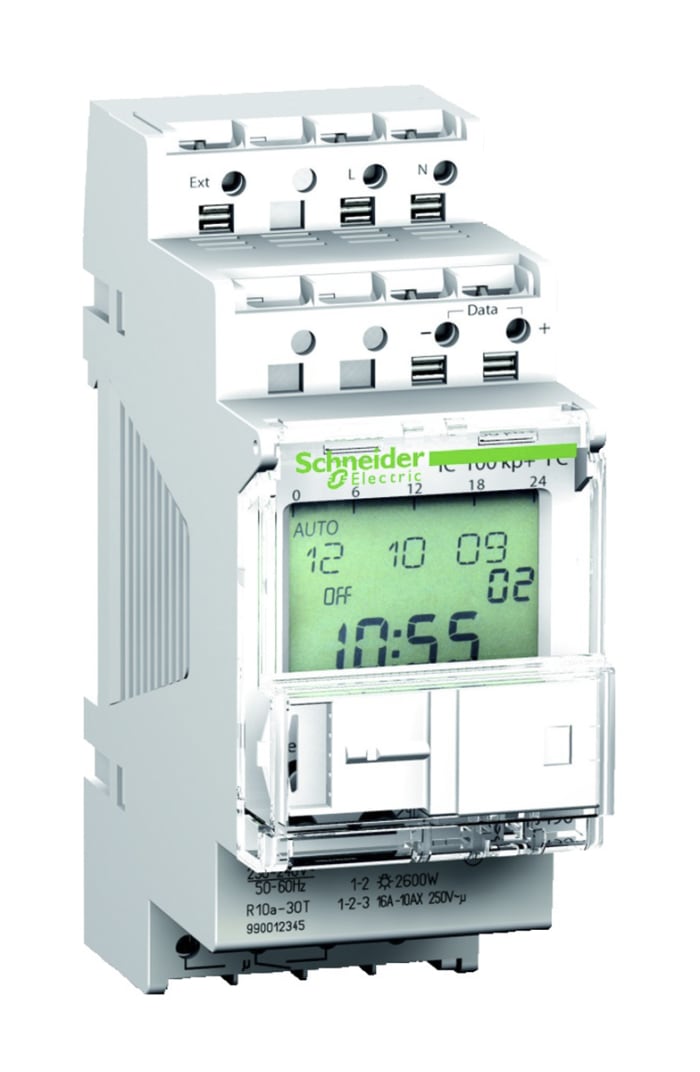 Interrupteur horaire pour rail DIN Schneider Electric, 230 V c.a. 1 canal