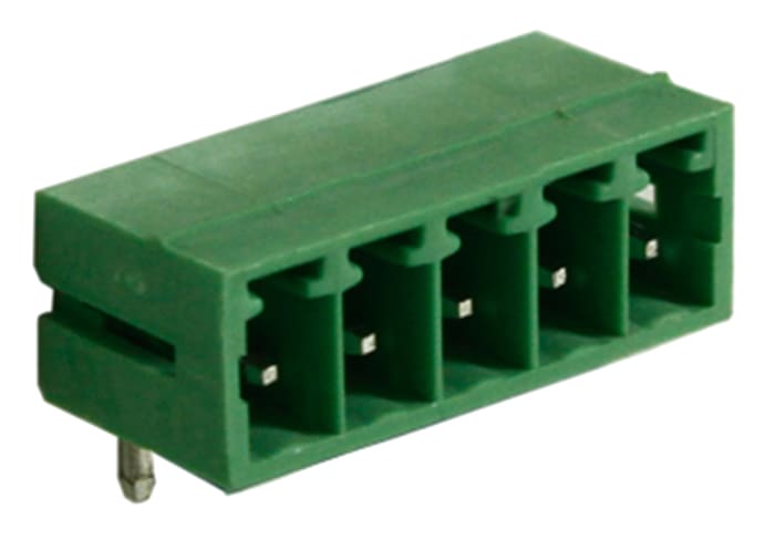 RS PRO, 3.81mm Pitch, 5 Way, Right Angle, Pluggable Terminal Block, Header, Through Hole, Solder Termination
