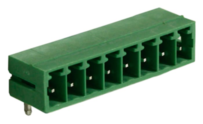 RS PRO, 3.81mm Pitch, 8 Way, Right Angle, Pluggable Terminal Block, Header, Through Hole, Solder Termination