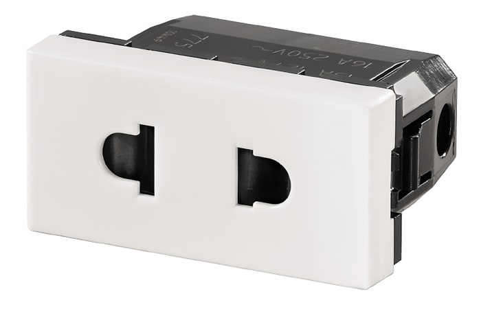 Weidmuller White 1 Gang Power Socket, 2 Poles, 16A