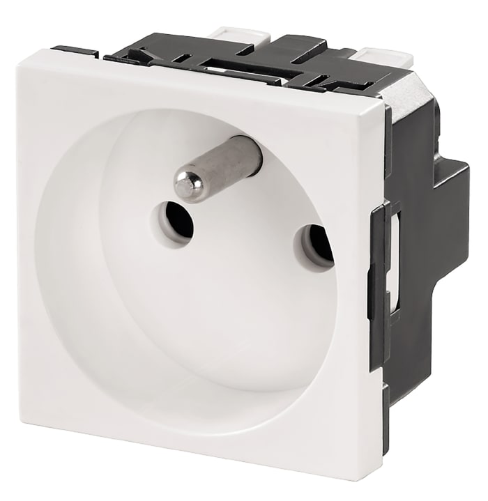 Weidmuller White 1 Gang Plug Socket, 2+E Poles, 16A, Type E - French, Outdoor Use