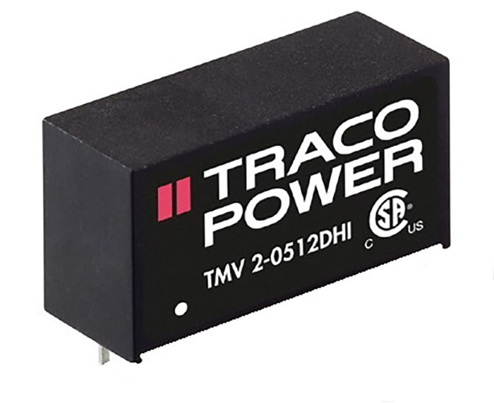 TRACOPOWER TMV 2HI DC-DC Converter, ±12V dc/ ±84mA Output, 21.6 → 26.4 V dc Input, 2W, Through Hole, +80°C Max