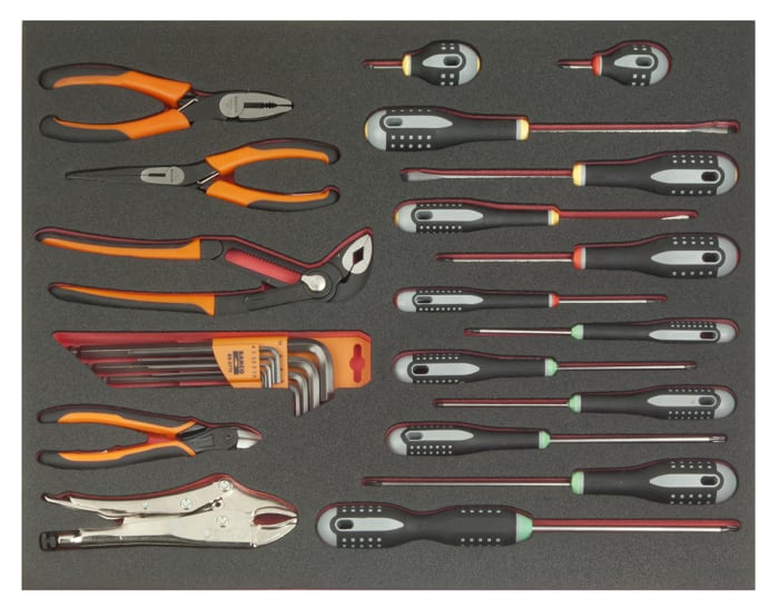 Wrench set, 17 pieces, foam module