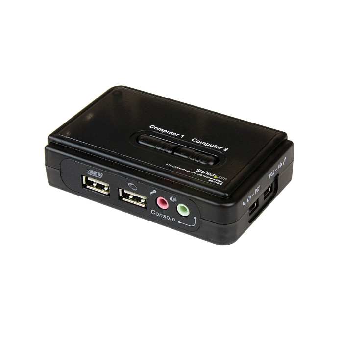 StarTech.com 2 Port USB VGA KVM Switch, 3.5 mm Stereo 2048 x 1536 Maximum Resolution