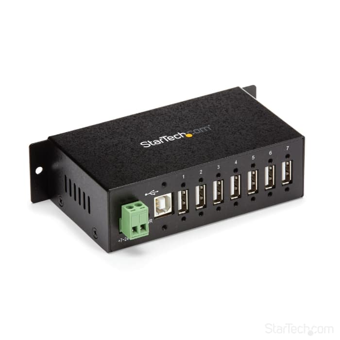 StarTech.com 7 Port USB 2.0 USB A  Hub, Terminal Connector Powered, 133 x 61.5 x 36.3mm