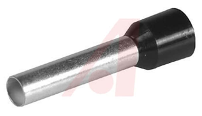 Altech Insulated Crimp Bootlace Ferrule, 18mm Pin Length, 3.9mm Pin Diameter, 6mm² Wire Size, Black