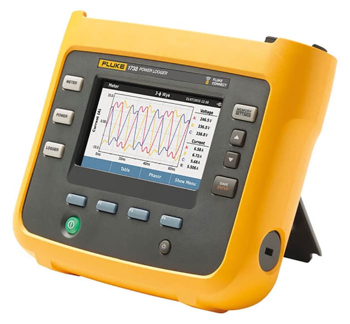 FLUKE1738/B Fluke Fluke Three Phase Power Energy Monitor & Logger, Bluetooth, USB, Wireless