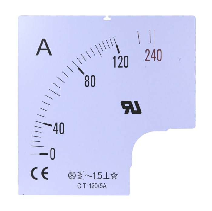 RS PRO 1500A Meter Scale For Use With 96 x 96 Analogue Panel Ammeter