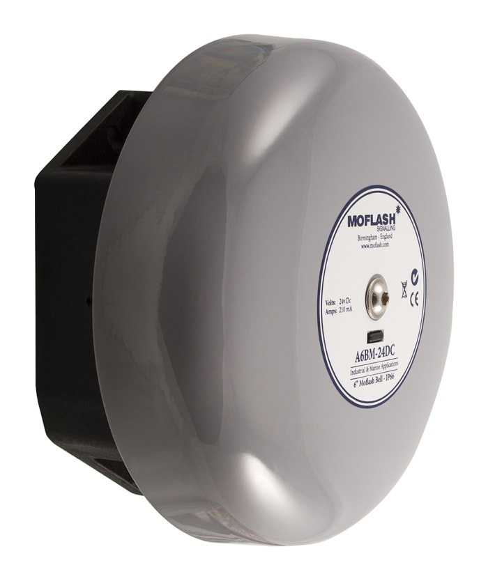 Moflash A6BM Series Surface Mount Siren, 24 V ac, 106dB at 1 m, Single-Tone