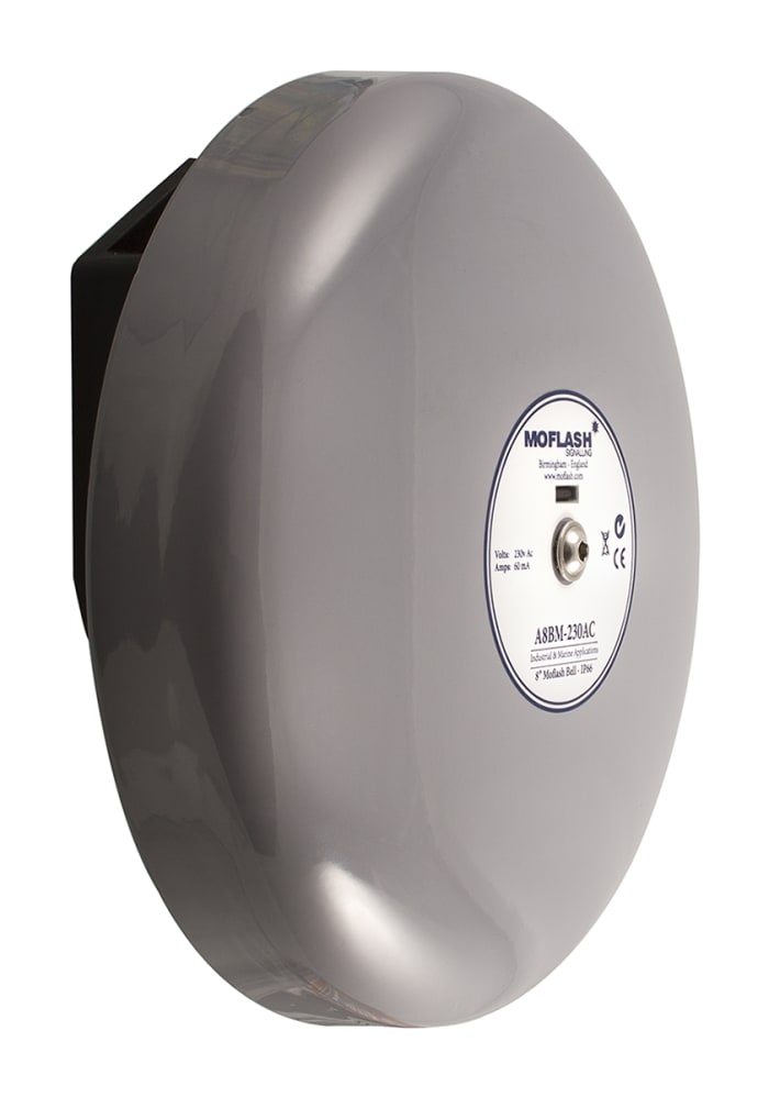 Moflash A8BM Series Surface Mount Siren, 24 V dc, 108dB at 1 m, IP66, DC, Single-Tone