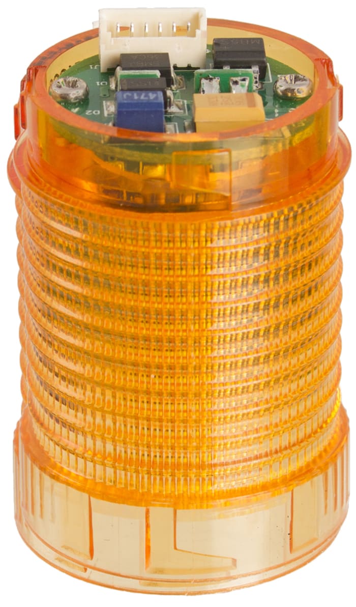 řada: LED-MINI Maják barva čočky Jantarová LED základna 30mm 12 → 24 v DC