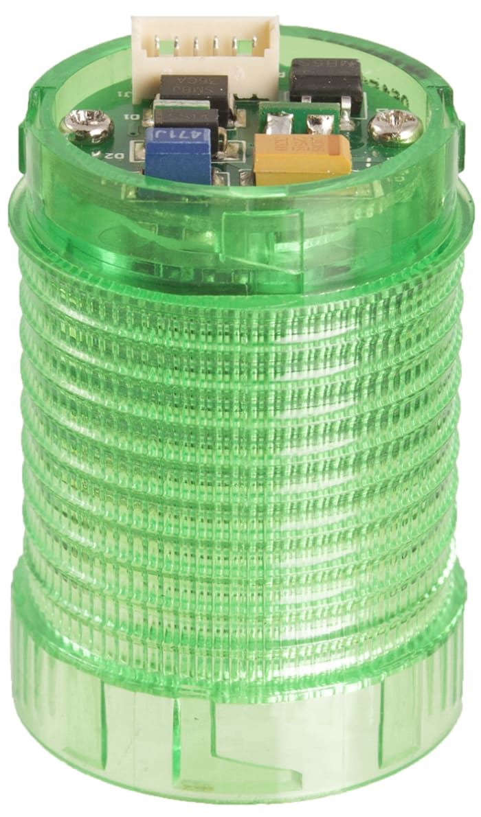 řada: LED-MINI Maják barva čočky Zelená LED barva pouzdra Černá základna 30mm 12 → 24 V DC
