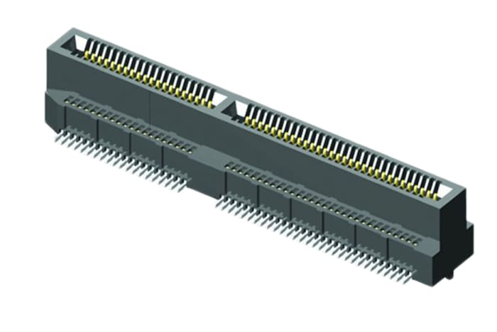 Samtec MEC8-DV Series Vertical Female Edge Connector, Surface Mount, 80-Contacts, 0.8mm Pitch, 2-Row, Solder Termination