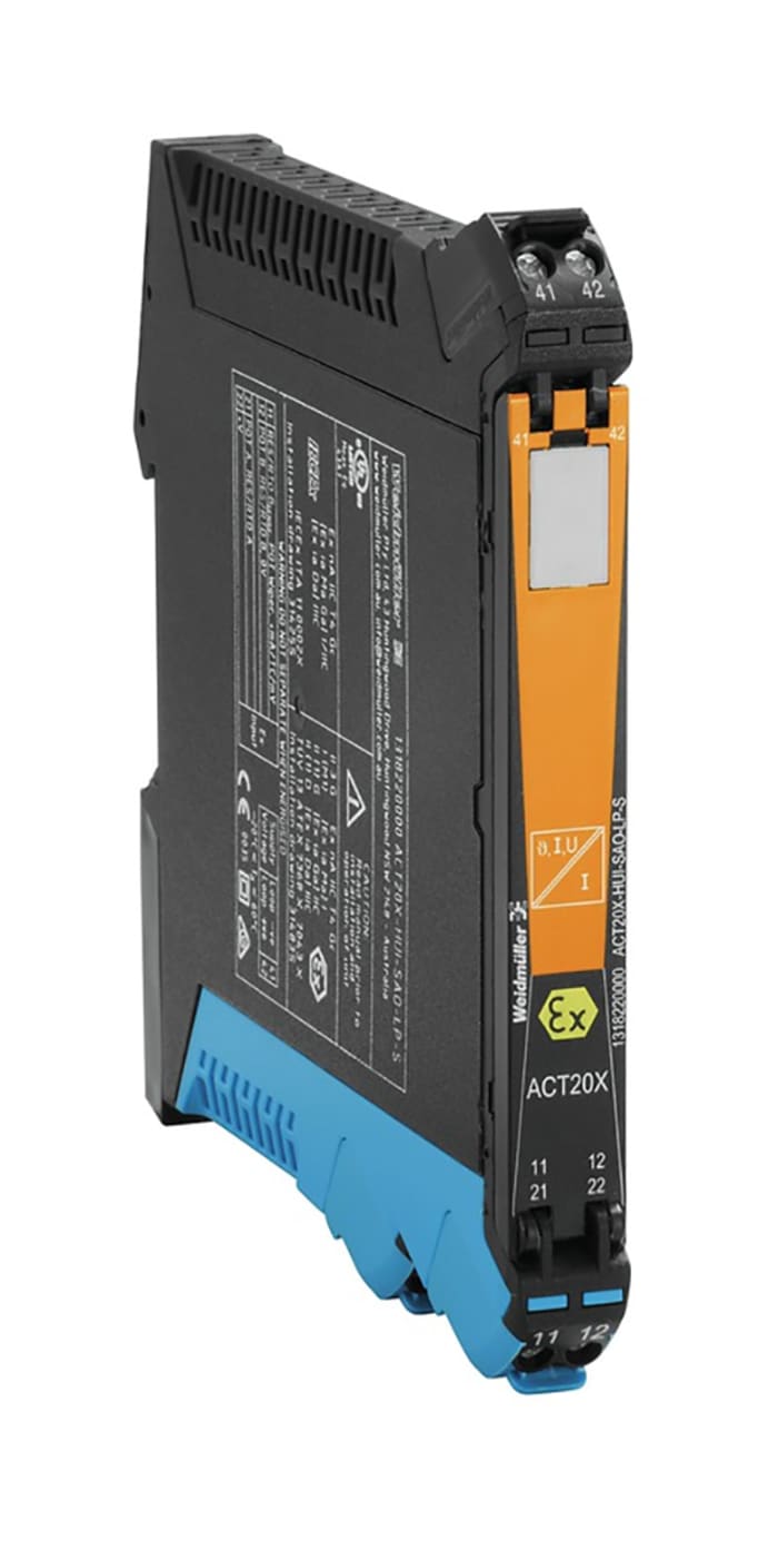Weidmuller ACT20X Series Signal Conditioner, Current, RTD, Thermocouple, Voltage Input, Current Output, 19.2 →