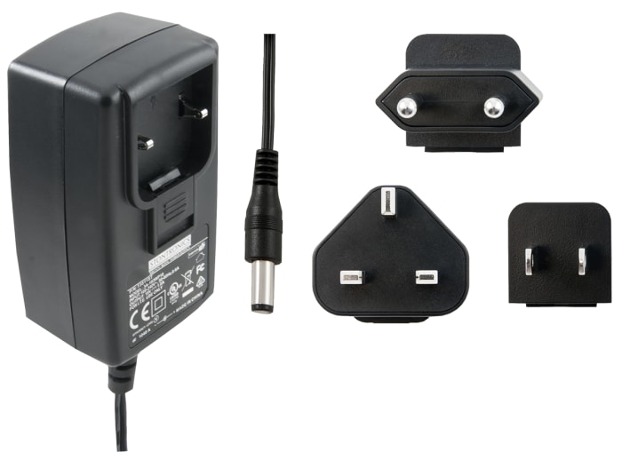 RS PRO 18W Plug-In AC/DC Adapter 12V dc Output, 1.5A Output
