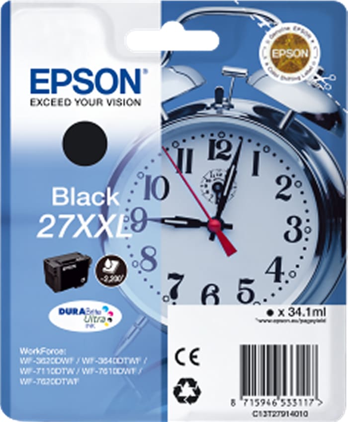 Cartucho de tinta, Epson, Negro, para usar con WorkForce WF-3620DWF, WorkForce WF-3640DTWF, WorkForce WF-7110DTW,