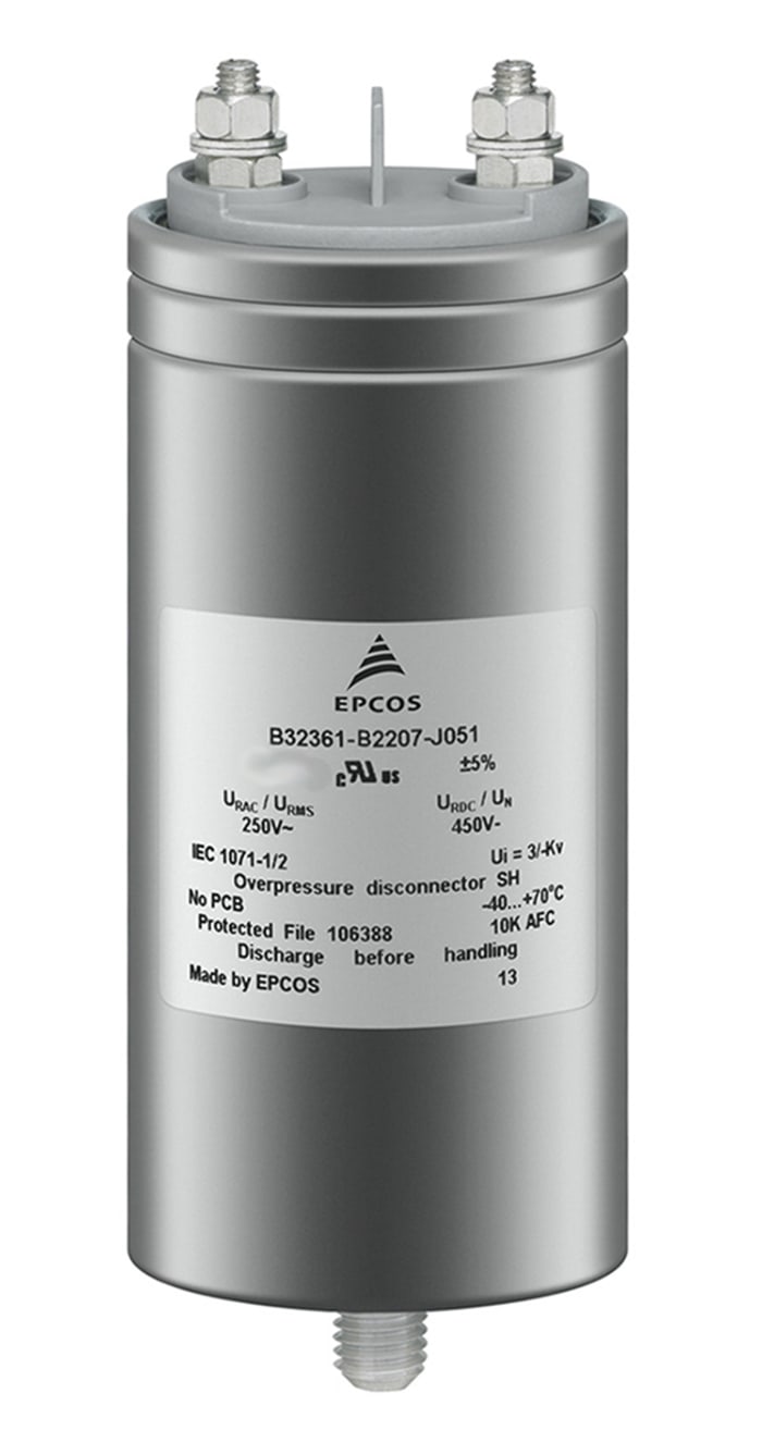 EPCOS B32361 Polypropylene Film Capacitor, 460V ac, ±5%, 80μF