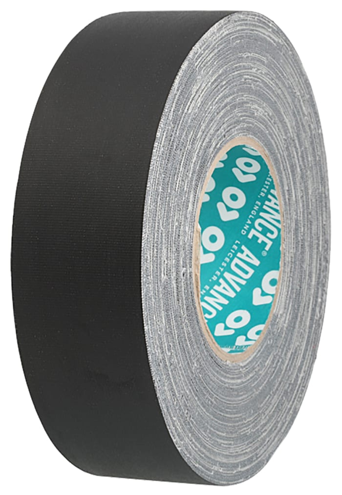Advance Tapes AT160 Cloth Tape, 50m x 12mm, Black, Matt Finish