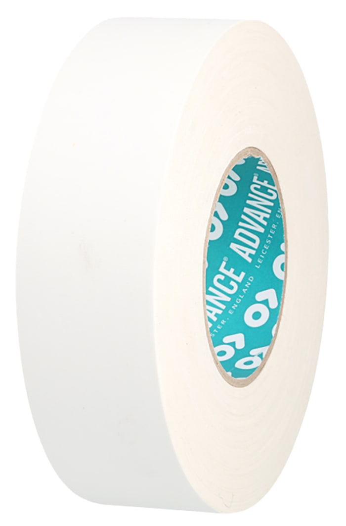 Cinta adhesiva de tela, Advance Tapes AT160 de color Blanco, 25mm x 50m, grosor 0.33mm