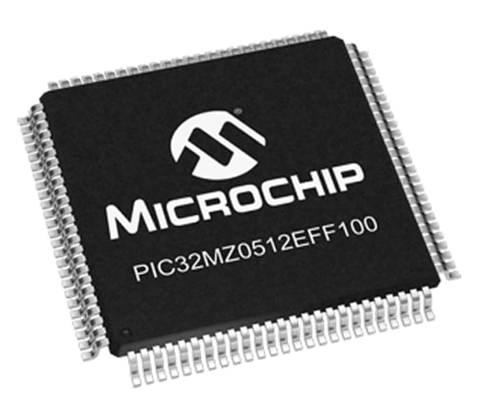Microchip, 32bit MIPS® MicroAptiv™, PIC32MZ Microcontroller, 200MHz, 160 (Boot Flash) kB, 512 (Flash) kB Flash, 100-Pin