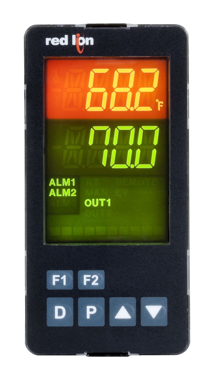 Red Lion PXU Panel Mount PID Temperature Controller, 48 x 95.8mm, 1 Output Relay, 100 → 240 V ac Supply Voltage