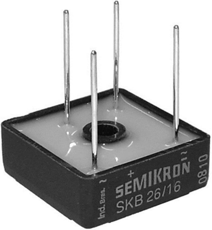 Semikron Danfoss Bridge Rectifier, 18A, 1600V, 4-Pin