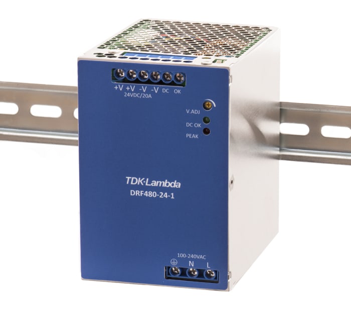 DRF-480-24-1/HL TDK-Lambda | TDK-Lambda DRF Switched Mode DIN Rail