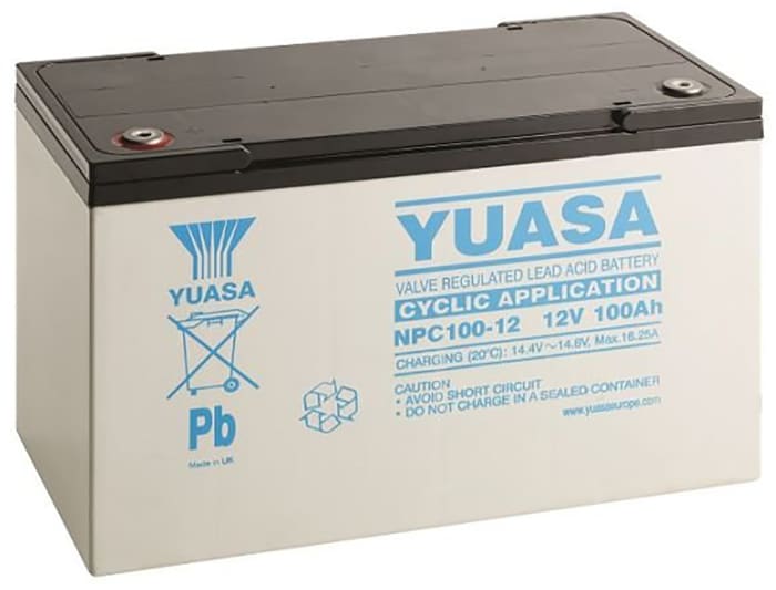 Yuasa 12V M8 Sealed Lead Acid Battery, 100Ah