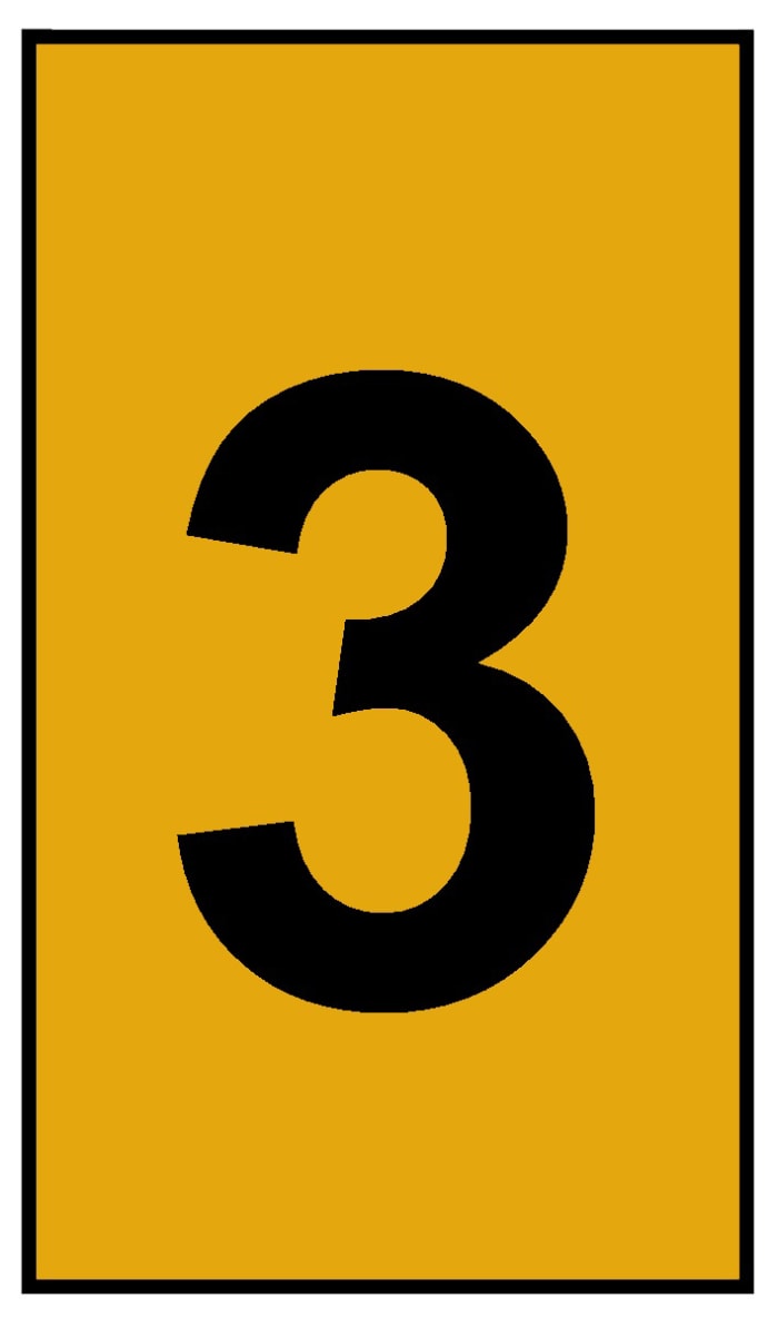 HellermannTyton Ovalgrip Slide On Cable Marker, Black on Orange, Pre-printed "3", 1.8 → 6.3mm Cable