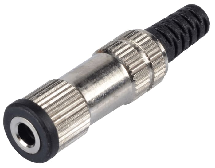 Konektor jack, Mono, počet pólů/pinů: 2, Kabelová montáž, 3,5 mm barva Černá, Samice, 1A, Mono, materiál kontaktu: