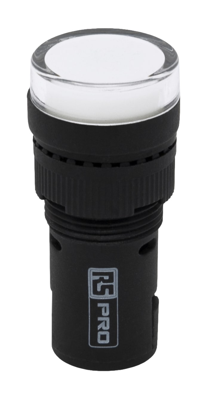 RS PRO RS PRO Panel Mount White LED Pilot Light 16mm Cutout