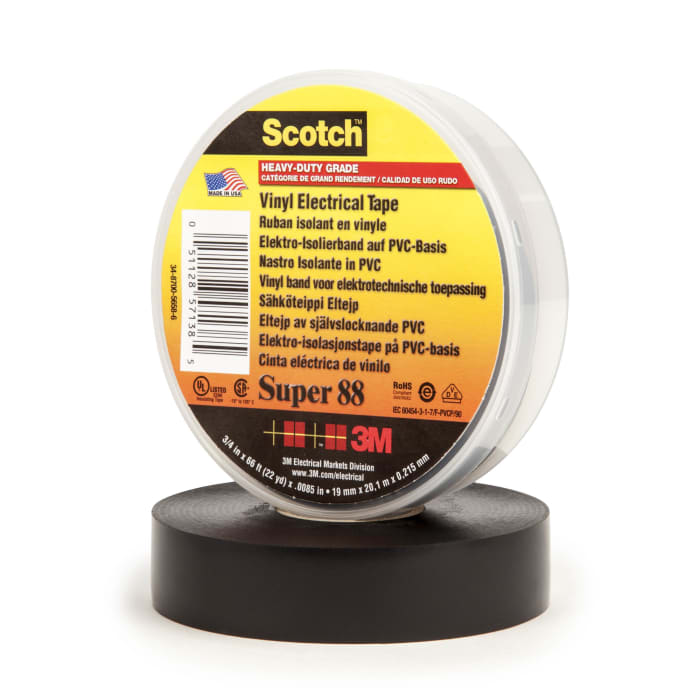 3M Scotch Super 88 Black PVC Electrical Insulation Tape 19mm x 20m