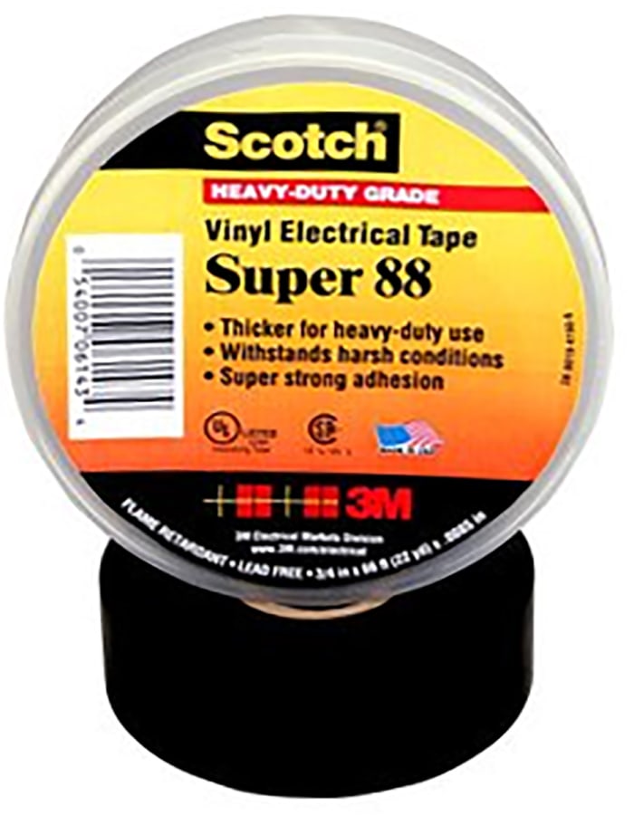 50mm x 33m Black Low Tack F/R PVC Tape